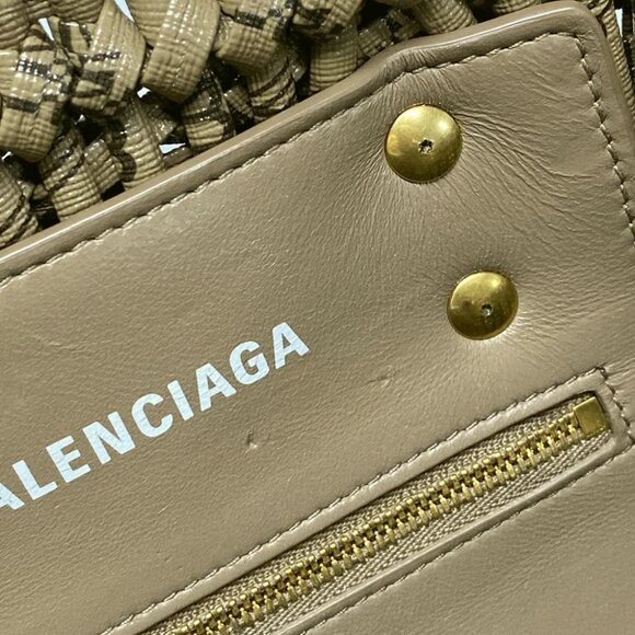 BALENCIAGA Bistro XS Basket Gray Beige Black Polyurethane Polyester - Picture 10 of 14